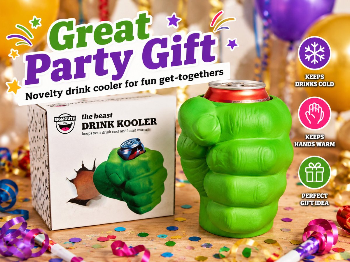 BigMouth green fist drink kooler as a fun party gift