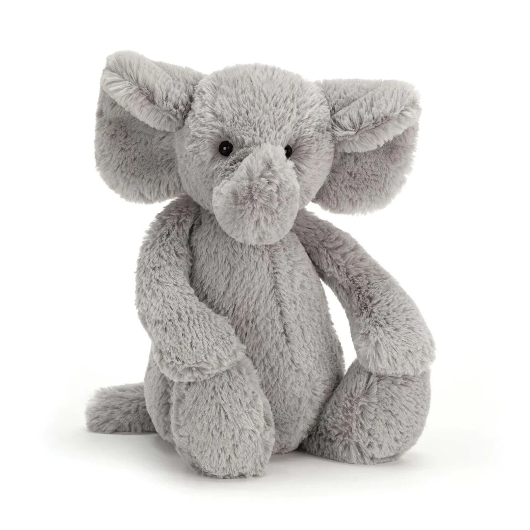 JELLYCAT BASHFUL ELEPHANT MEDIUM GREY 31X12X15CM