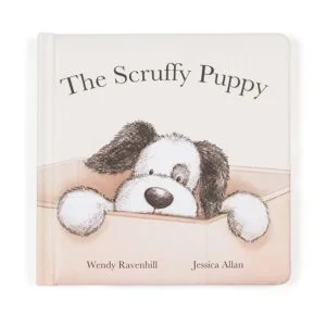 JELLYCAT SCRUFFY PUPPY BOOK (MATCHES WITH BLACK & CREAM PUPPY) MULTI-COLOURED