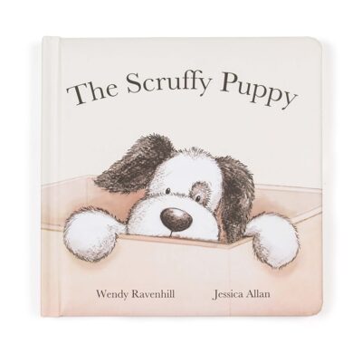 JELLYCAT SCRUFFY PUPPY BOOK (MATCHES WITH BLACK & CREAM PUPPY) MULTI-COLOURED