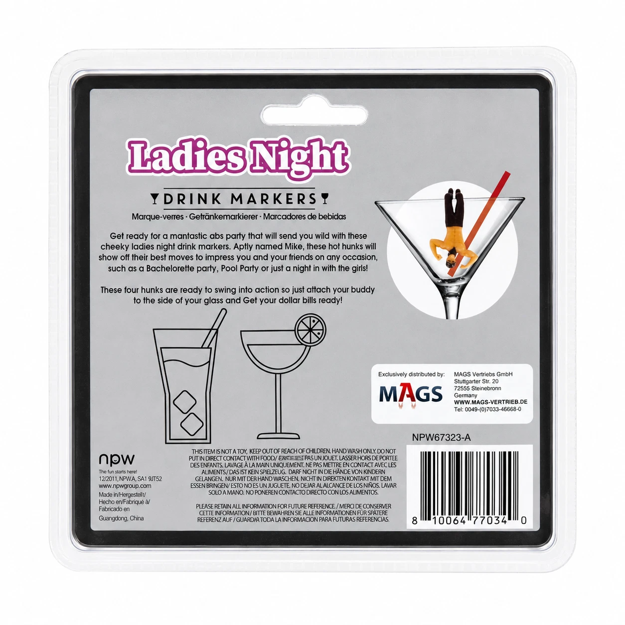 NPW Drinking Buddies Wine Glass Markers — alternate view
