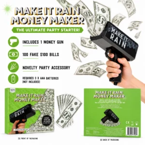 NPW Make It Rain Money Gun Party Prop — alternate view