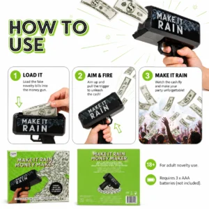 NPW Make It Rain Money Gun Party Prop — alternate view