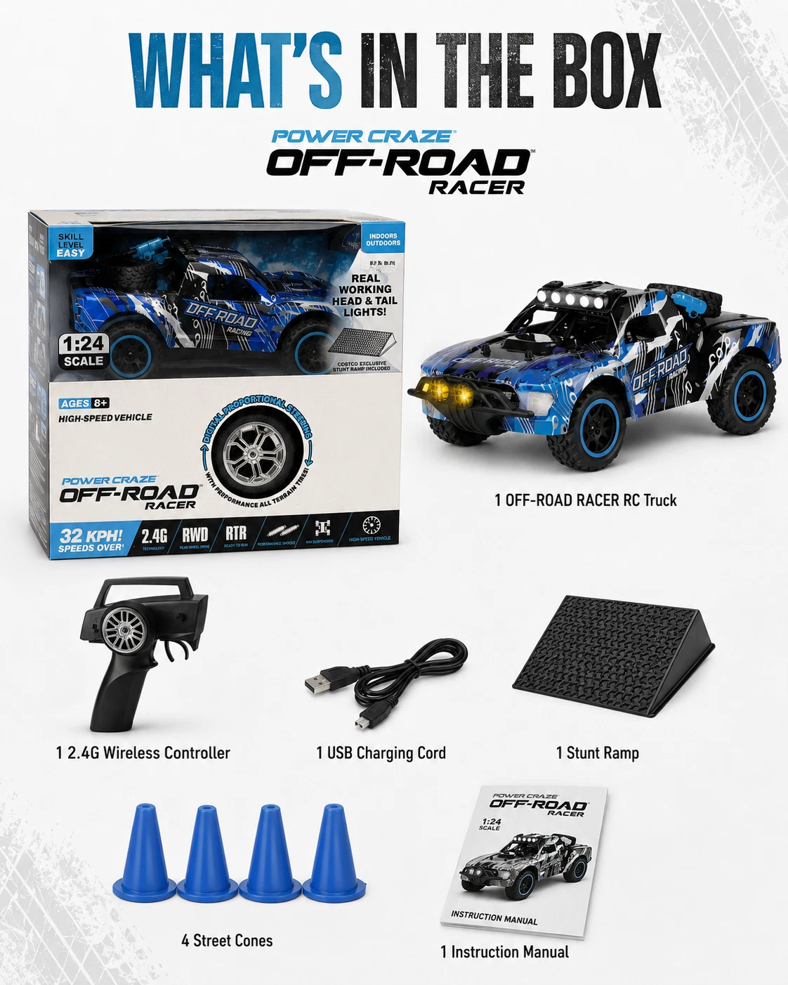 Power Craze 1:24 Off-Road RC Truck — alternate view