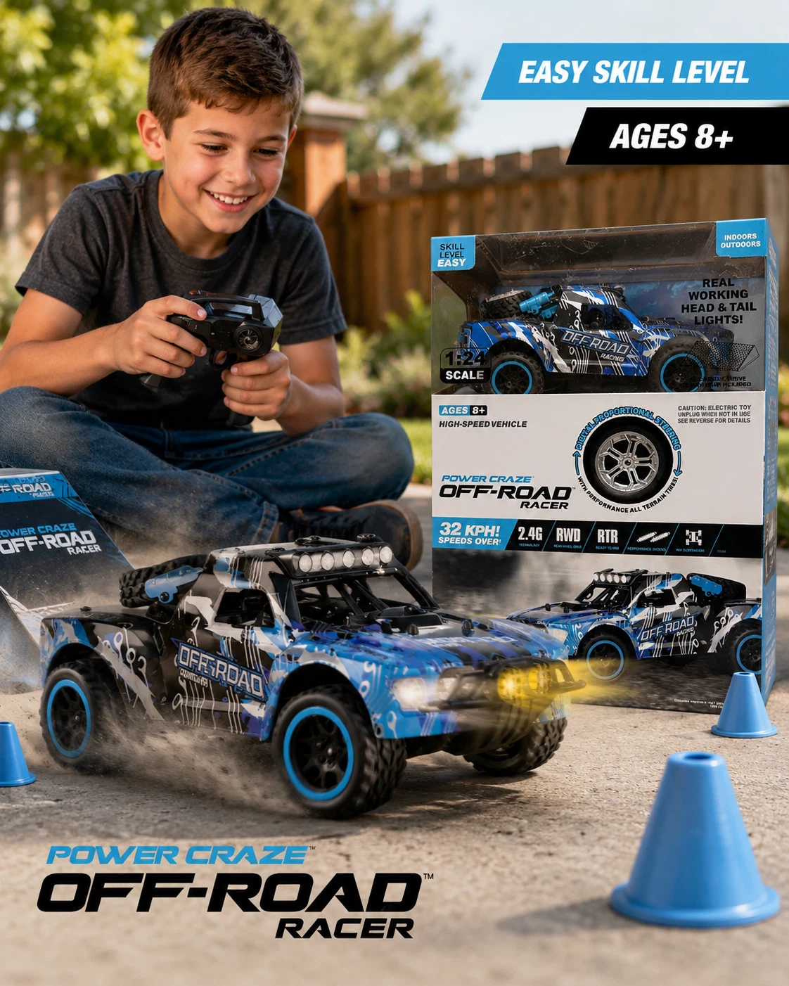 Power Craze 1:24 Off-Road RC Truck — alternate view
