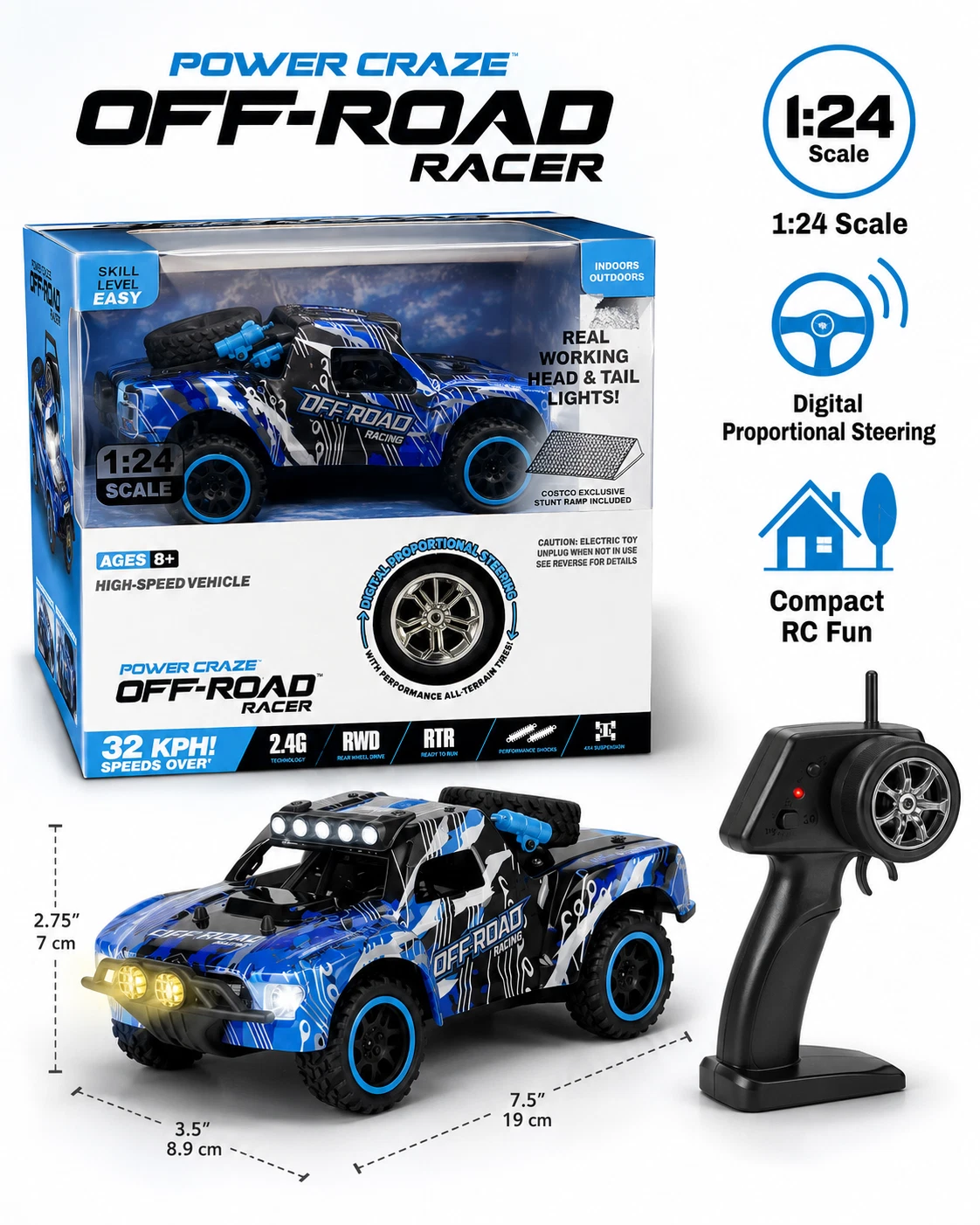 Power Craze 1:24 Off-Road RC Truck — alternate view