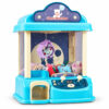 Blue kids mini claw machine toy with purple claw and plush toys inside