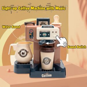 Light-up toy coffee machine with jug and cup from the kids pretend play coffee shop set